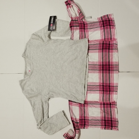New LIMITED TOO size 12 girls long tee t shirt plaid cotton skirt waist wrap top - Picture 5 of 5